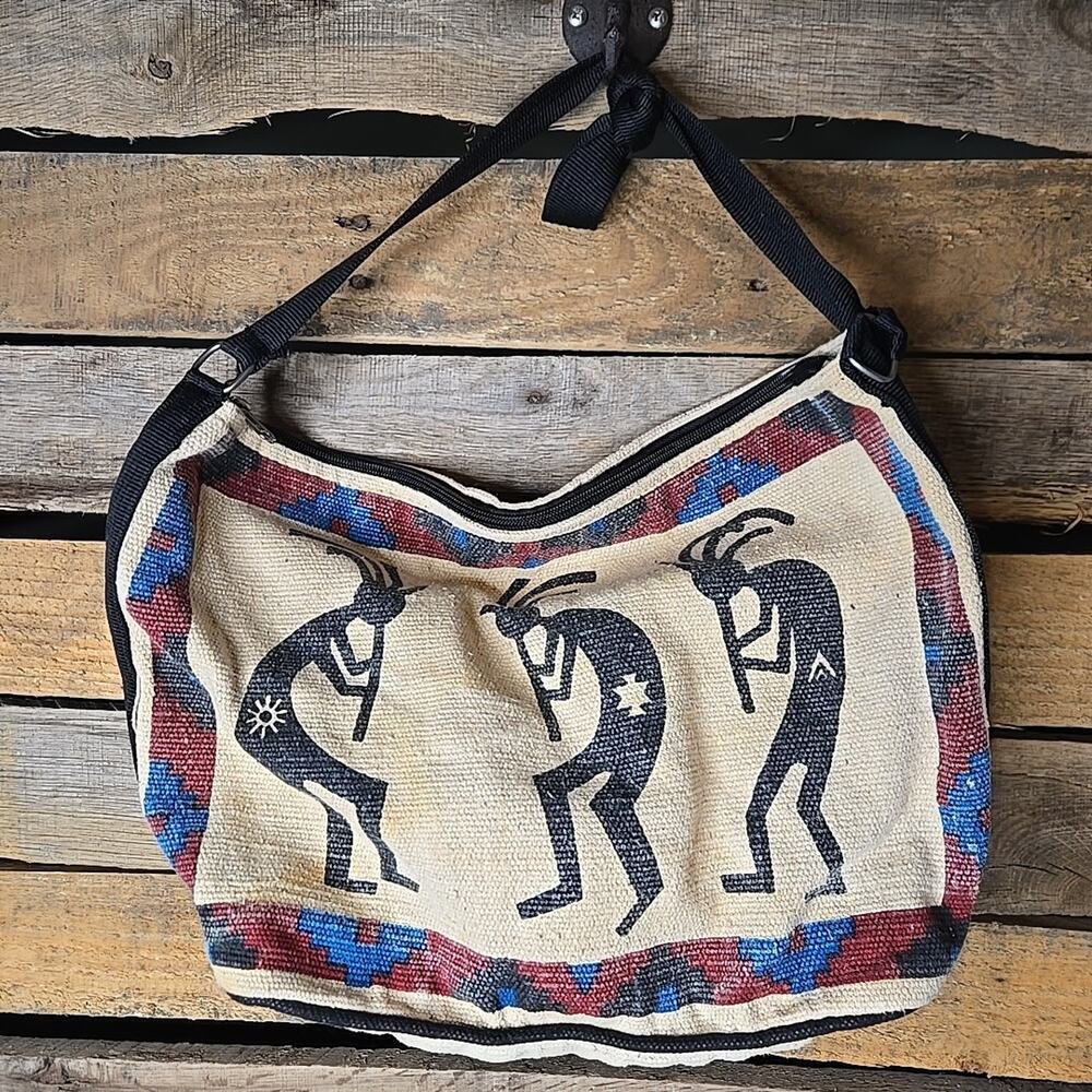 AMERICAN VINTAGE HANDMADE RED STITCH-WORK PURSE SHOULDER BAG TOTE BOHO BOHEMIAN